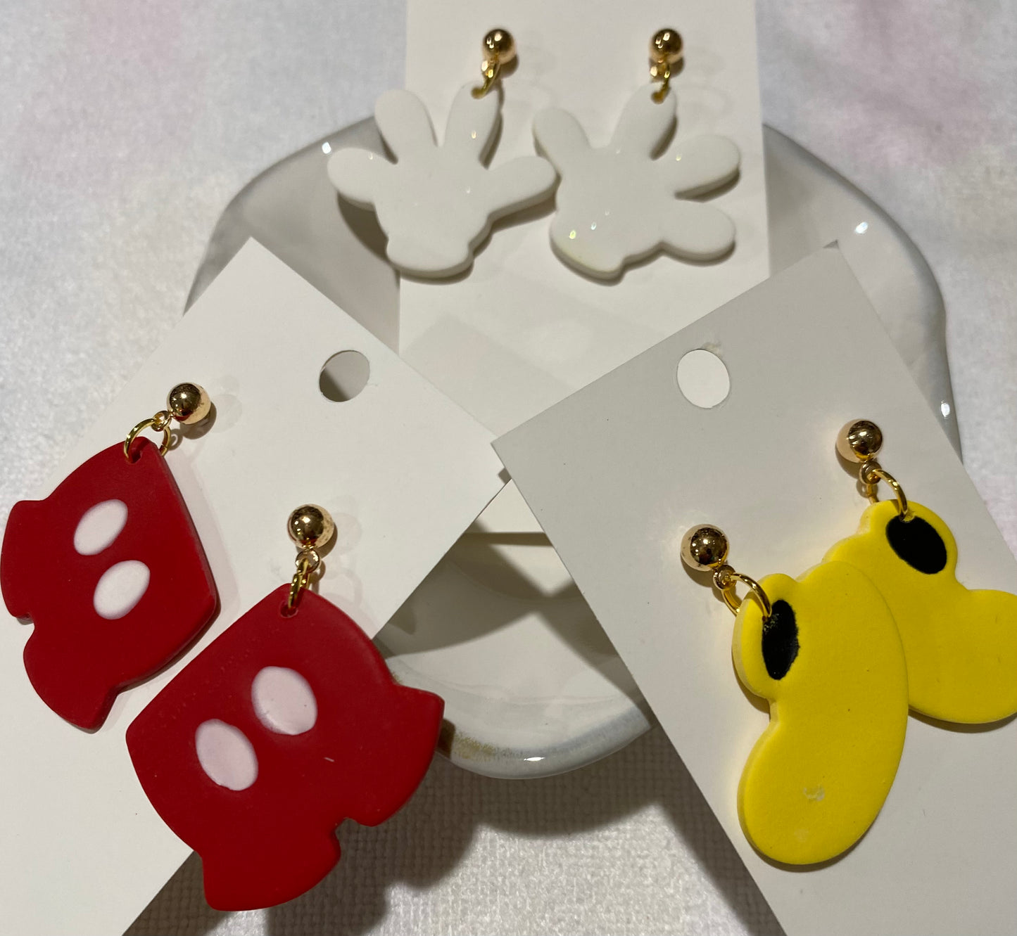 Mickey trio (3 pair of earrings to mix and match)