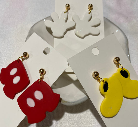 Mickey trio (3 pair of earrings to mix and match)