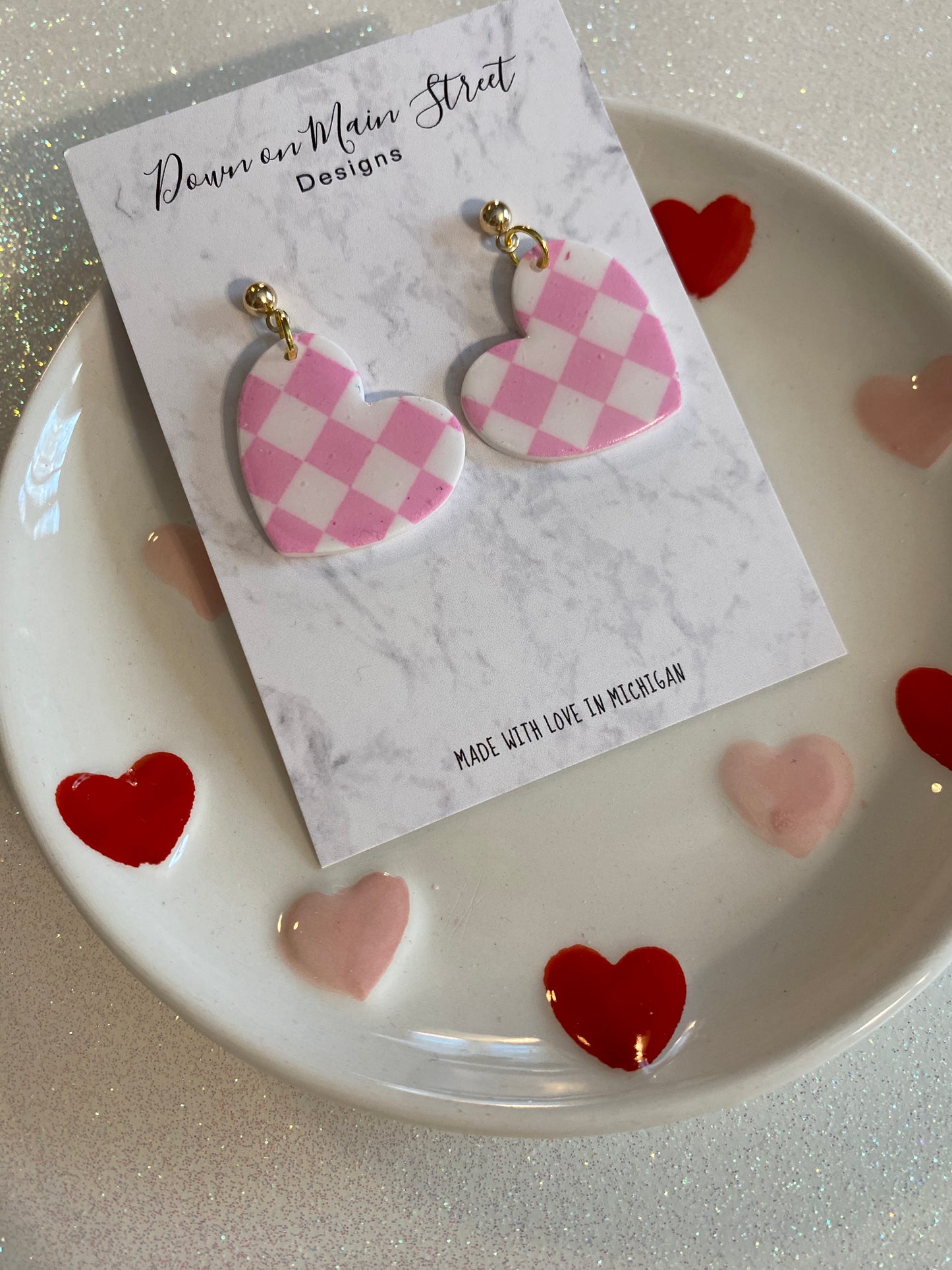 Pink checkered heart
