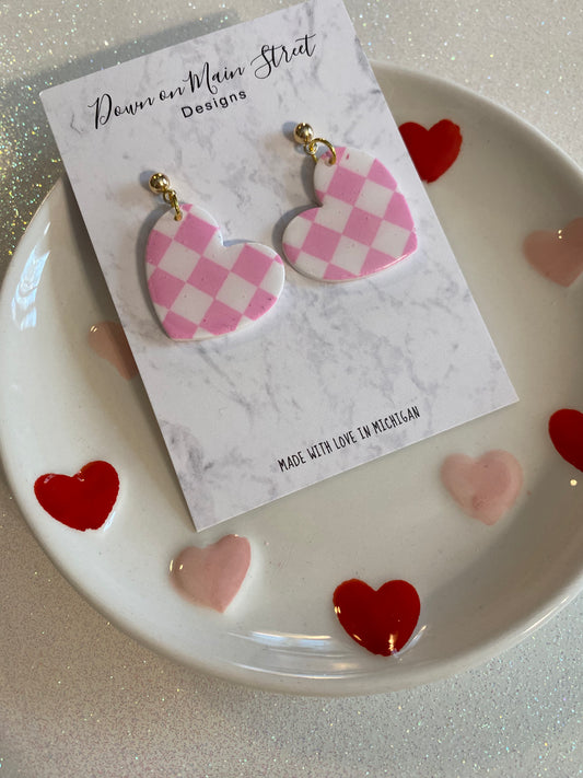 Pink checkered heart